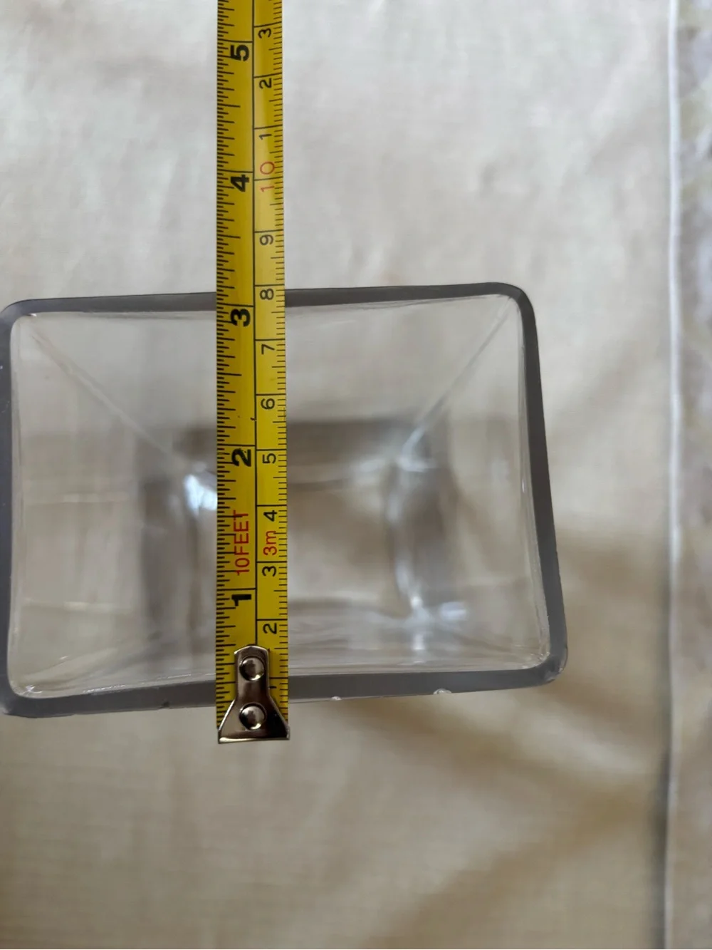 Clear Glass Square Vase - Modern Home Accent